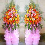 单层开业花篮/一对花篮报价--骏业宏开花篮