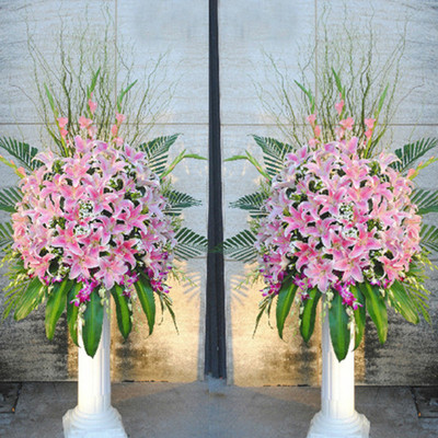 罗马柱花篮/一个花篮报价--多财善贾花篮