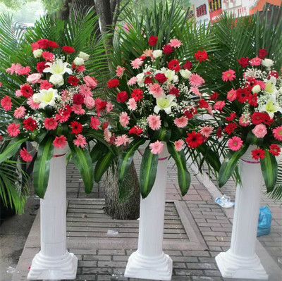 罗马柱开业花篮/一对花篮--财通四海花篮