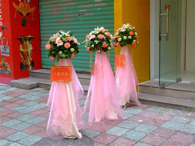 罗马柱开业花篮/一对花篮--开业之喜花篮