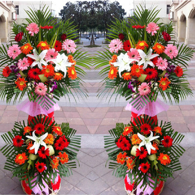 双层开业花篮/一对花篮--红气冲天花篮