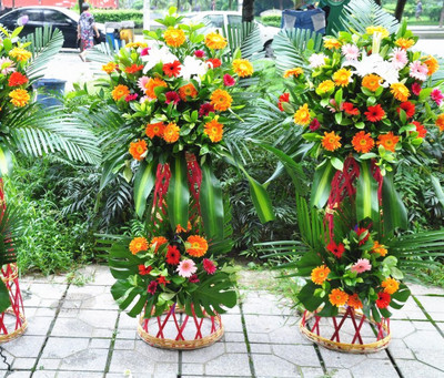 双层开业花篮/一对花篮--财源滚滚花篮